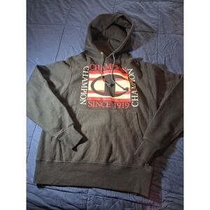 Champion Reverse Weave Hoodie Mens Small Black‎ Heavyweight Pullover Sweatshirt
